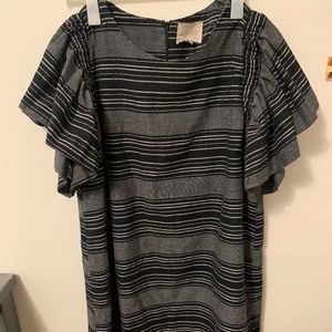 Flutter-sleeve Shift Dress